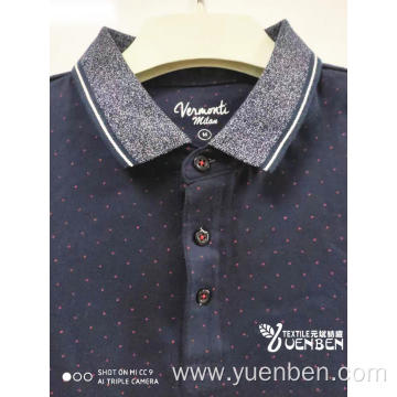 Solid Jersey With Printing And Jacquard Collar Shirt